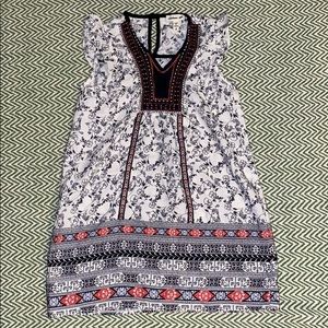 Boho girl 5 dress white/navy blue